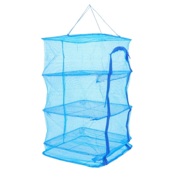 ROSENICE Foldable Drying Net for Storage Use, Nylon Mesh, Indoor Outdoor Drying Solution, Blue, 2pcs