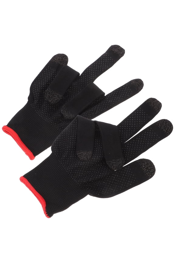 Gaming Finger Gloves 1 Pair in Black for Men and Women Ideal for Touch Screen and Non-skid Performance