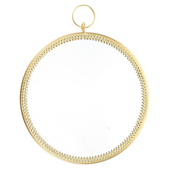 ROSENICE Golden Round Wall Mirror for Makeup with Iron and Glass Material