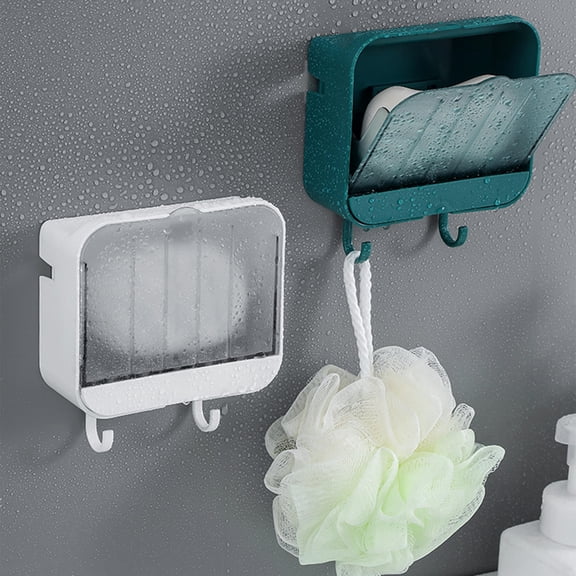 ROSENICE Hanging Shelves For Bathroom 1 Set White Rectangular Storage Rack With Water Drainage 12X9X2In