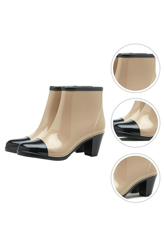 High Heel Rain Boots 1 Pair Black PVC Trendy and Elegant for Rainy Days