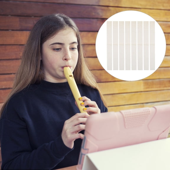 ROSENICE Instrument Accessories 8 Sheets Beige Reed Flute Diaphragms 3.9x0.4in For Music Practice