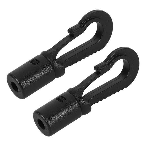 ROSENICE Kayak Accessories Canoe Buckle Hooks 2Pcs Black Plastic for Elastic Cord Hooks