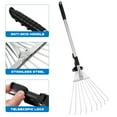 thumbnail image 1 of ROSENICE  Landscaping Rake Stainless Folding Remover Clear Collect Garden Travel, 1 of 8