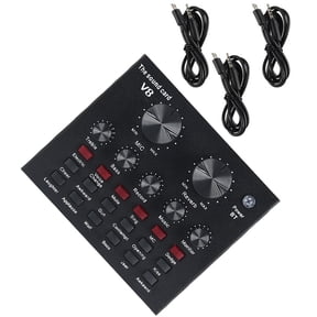 ROSENICE 1Set Black Podcast Sound Mixer Board with Adjustable Volume and Sound Effects for Live Streaming