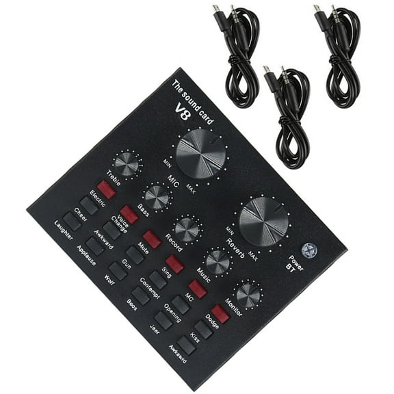 ROSENICE Live Sound Card 1 Voice Chat and Music Recording with Noise Reduction and Sound Effect Variation