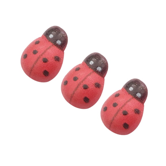 ROSENICE 200Pcs Mini Ladybugs Crafts Wooden Insects for Party Decorations Indoor Decor