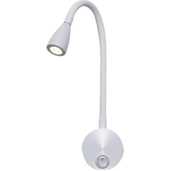 ROSENICE Modern Wall Mounted Bedside Lamp for Reading with Flexible Hose and Soft 3W Warm Light White