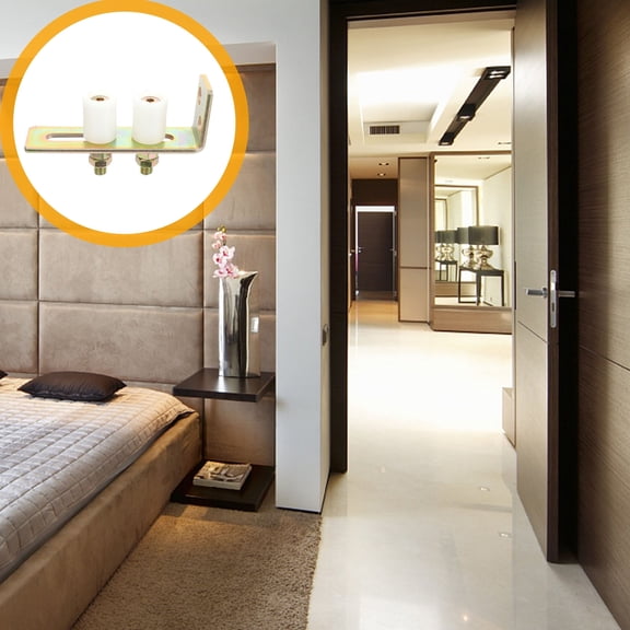 ROSENICE Sliding Door Rollers Fence Roller Heavy Sliding Rollers Guide Roller Garage Door Golden 15.5X6X4.3CM