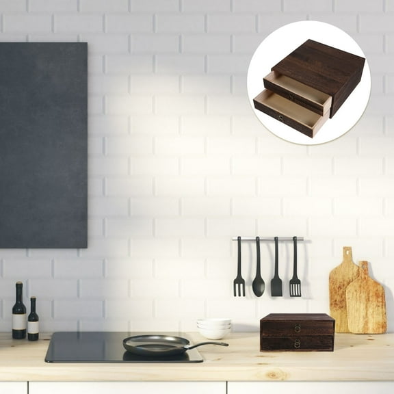 ROSENICE  Solid Wood Table Drawer Storage Case Boxes Vintage Decor Office Coffee