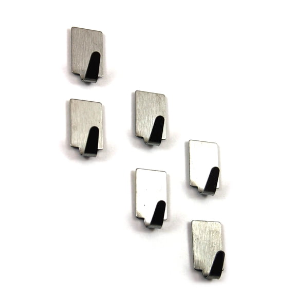 ROSENICE Stainless Steel Adhesive Hook Silver 36Set 1.1x0.6in