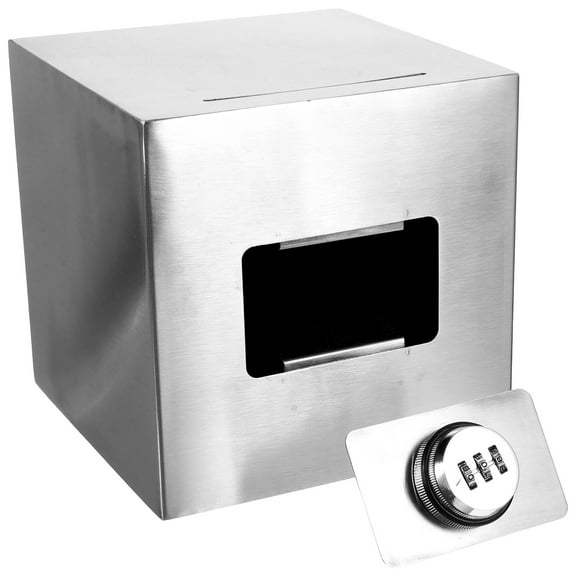 ROSENICE Stainless Steel Money Savings Bank 1Pack Piggy Bank Locking Feature Ideal for Adults Saving Money