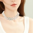 thumbnail image 1 of ROSENICE Statement Necklace for Women 1Pcs Link Chain Necklace Punk Style Geometric Shape, 1 of 8