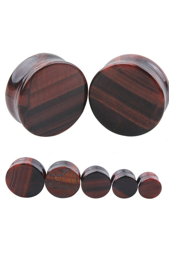 Stone Ear Tunnel Plugs Ear Gauges Expanders Body Piercing Jewelry (6mm)