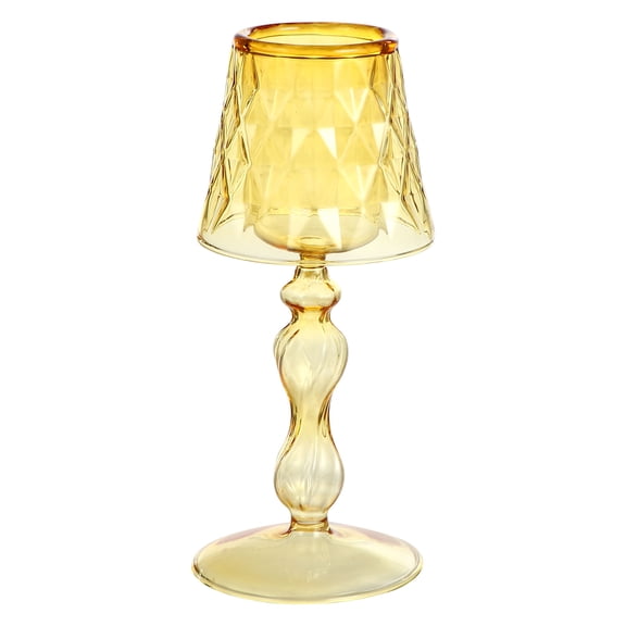 ROSENICE  Tabletop Candlestick Stand Retro Decor Clear Holder Candleholders Woman Yellow