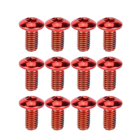 ROSENICE Titanium Steel Brake Pad Screws for Fixing Use Durable and with Wide Compatibility 12PCS Red