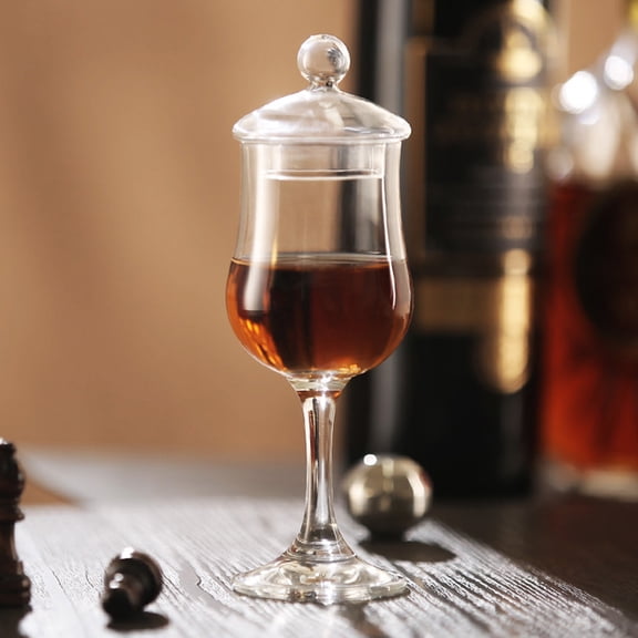 ROSENICE Creative Goblet Lid of Glass Material for Daily Use 2Set 2.16X1.85X1.45in