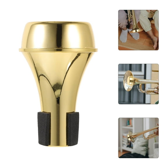 ROSENICE Trumpet Accessory Elegant Compact Design Straight Mute 1Pack for Home Practice and Travel 3.9X2.4X2.4in