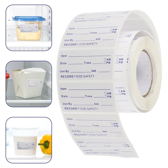 ROSENICE Date Label Stickers Adhesive Paper 1000 Pcs 2.55x2.55x1.97in