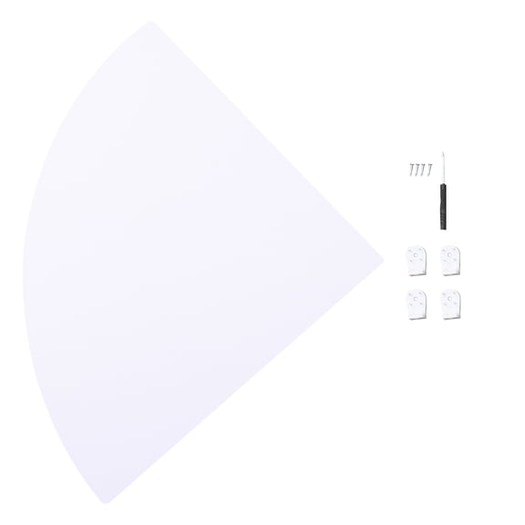 ROSENICE White PVC Wall Corner Shelf for Home Use Triangle Fan Shaped Storage Rack 28cm