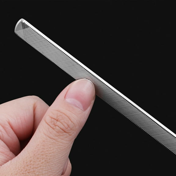 ROSENICE White Stainless Steel Nail File and Buffer for Nail Art Strong Durable Comfortable Grip 18cm