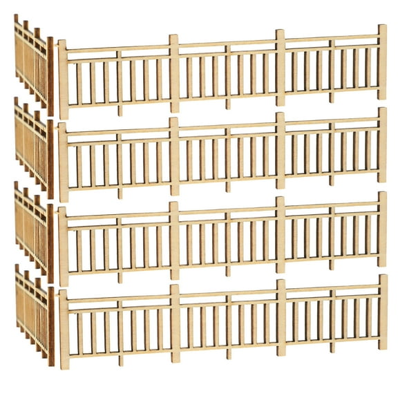 ROSENICE Wooden Mini Fence Set of 8 Pieces for Decor Light Brown Flexible and Durable Craft Supplies 8Pcs