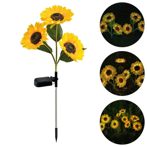 ROSENICE Yellow Sunflower Solar Light for Outdoor Decor with High Brightness for Gardens and Lawns 1Pc