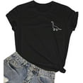 thumbnail image 1 of ROSEPARK Women Cute Dinosaur Graphic T-Shirts Teen Girls Funny Tees, 1 of 3