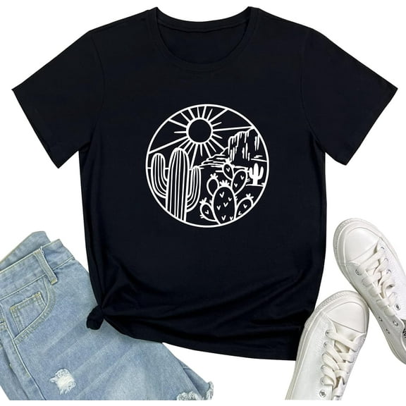 ROSEPARK Women Cute Graphic T-Shirts Summer Tees100% cotton