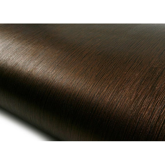 ROSEROSA Peel and Stick PVC Faux Wood Self-Adhesive Wallpaper Covering Counter Top Shelf Liner Shine Ebony 2.00 Feet(W) X 6.56 Feet(L)