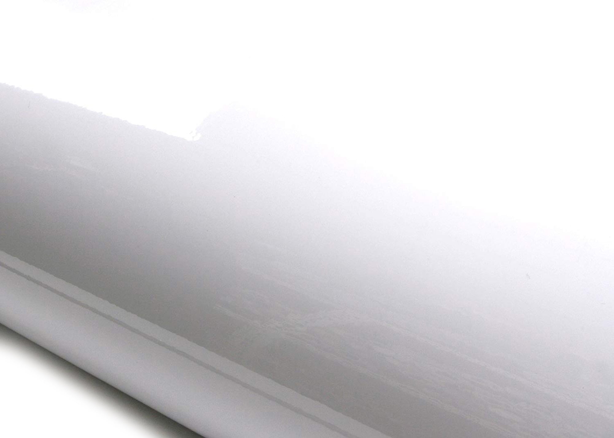 ROSEROSA Peel and Stick PVC High Glossy Self-Adhesive Wallpaper Covering Counter Top Shelf Liner Solid White 2.00 Feet(W) X 6.56 Feet(L)