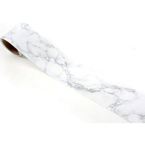 ROSEROSA Peel and Stick PVC Self-Adhesive Wallpaper Border Board Trim Moulding Sticker Faux Marble : 3.93 In (W) X 16.40 ft (L)
