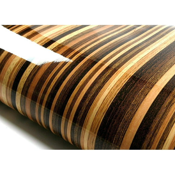 ROSEROSA Peel and Stick PVC Stripe Wood Self-Adhesive Wallpaper Covering Counter Top Shelf Liner 2.00 Feet(W) X 6.56 Feet(L)