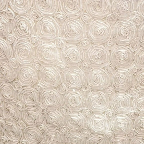 ROSETTE SATIN FABRIC 3-DIMENSIONAL 52"/54"WIDE BY THE YARD - WHITE