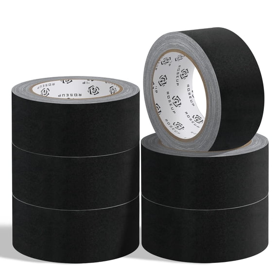 ROSEUP Professional Gaffer Tape - 2" x 30 Yds Matte Black Gaffers Tape - Non-Reflective, Residue-Free Cloth Tape for Photography, Stage & Studio Cable Management - Heavy Duty & Hand-Tearable,6 Pack