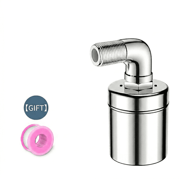ROSEXIXI 1/2 Inch Side Inlet Toilet Fill Valve Replacement Kit, Stainless Steel Automatic Float Valve with Shut Off, for Tank Reservoir, Pool & Solar Water Heater