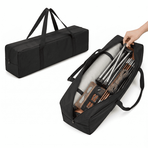 ROSEXIXI 1pcs Multifunctional Camping Equipment Storage Sack, Durable Wear-Resistant Tent & Awning Rod Organizer Bag, Large Capacity Outdoor Travel Gear Holder for Home and Camping Use