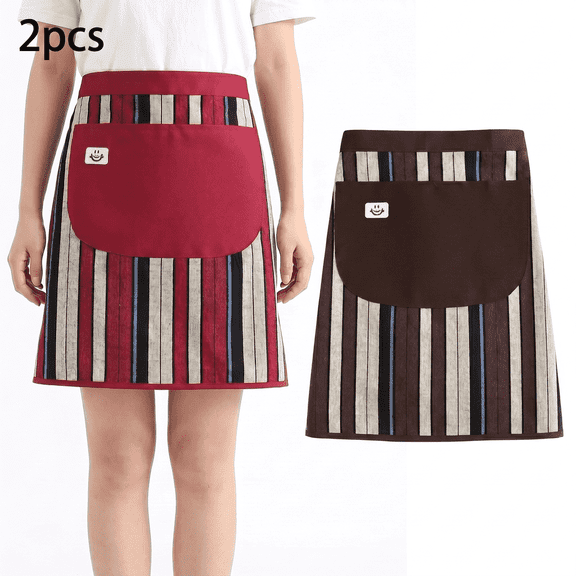 ROSEXIXI 2 PCS Apron Unisex Bowknot type With Pockets For Cooking For Waiter Waitress Womens Aprons Unisex Apron