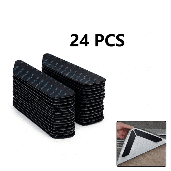 ROSEXIXI 24Pcs Carpet Tape Non-Slip Rug Pad Grippers Washable Reusable PU Nano Stickers for Wood Floor