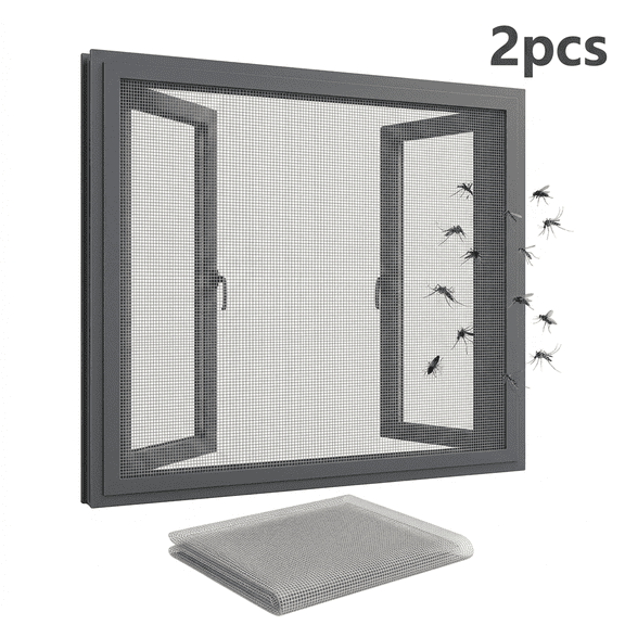ROSEXIXI 2Pcs Fine Mesh Window Screen White Anti Insect  and Bird Net Cover Ideal for Kitchen Window RV Camper Use