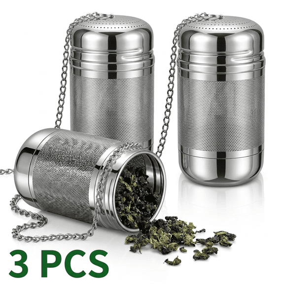 ROSEXIXI 3 Pack Tea Infuserfor Loose Tea, Extra Fine Mesh Tea Strainers with Drip Trays,316 Stainless Steel Tea Diffuser Filter, Tea Steeper Infusers for Teapot, Brew Tea(Small)