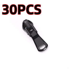 ROSEXIXI 30 PCS #5 Zipper Pulls Metal Black Zipper Pulls ,Reverse Tooth Clasp Hooks Back Chain for Repairing Backpack Jackets Purses DIY Projects