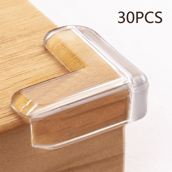 ROSEXIXI 30pcs Clear Table Corner Protectors, L-Shaped Soft Baby Proof Guards with Pre-Applied Adhesive for Furniture Sharp Edges