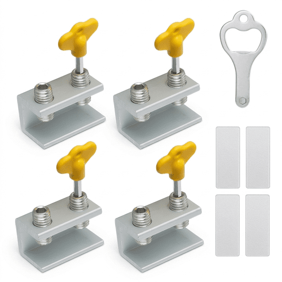ROSEXIXI 4 Pack Sliding Window Locks Adjustable Aluminum Glass Door Security Bar Double Hole for Home
