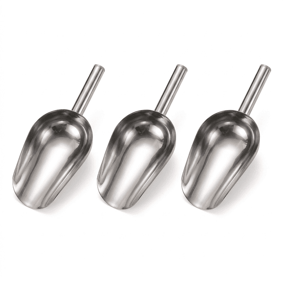 ROSEXIXI 6 Ounce Ice Scoop Set of 3, Small Stainless Steel Scoops,Multipurpose Flour Popcorn Candy Shovel Spoon for Kitchen Bar Party Buffet Dry Goods, Rust Free & Dishwasher Safe