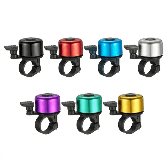 ROSEXIXI 7 Pack Black Bicycle Accessories Lightweight 17g Aluminum Mountain Bike Horn, Cycling Bike Bicycle Handlebar Mechanical Aluminum Bell Ring Loud Horn Colorful