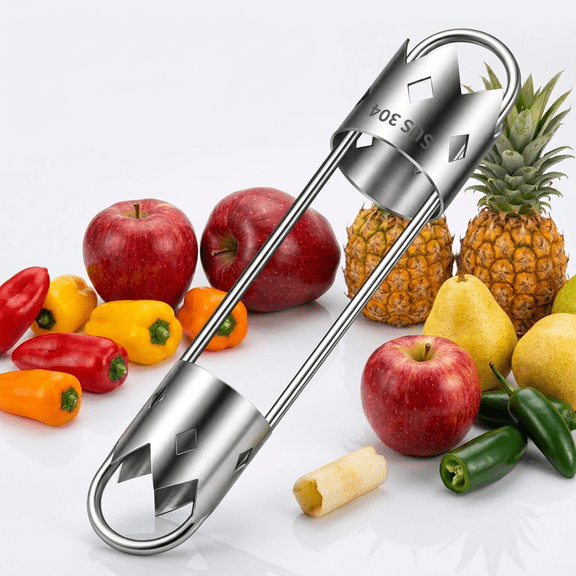 ROSEXIXI Apple Corer, 304 Stainless Steel Fruit Cutter 1.4 Inch Sharp Serrated Core Remover, Multipurpose Handheld Tool for Pears, Peppers, Kitchen Cooking & Salad Prep