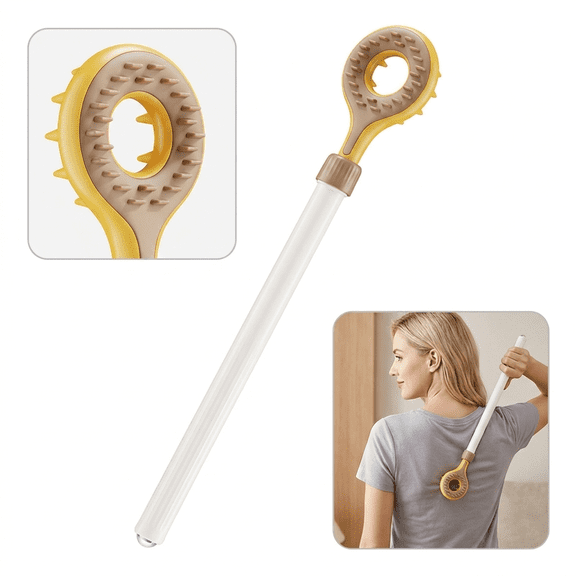 ROSEXIXI Back Scratcher Yellow Retractable Telescoping Extendable Long Handle for Adults Seniors Itchy Relief