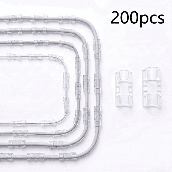 ROSEXIXI Cable Management Clips 200Pcs Clear Cord Clips Self Adhesive Wall Wire Clips Transparent Wire Organizers for Cords Home Office Nightstand Desktop Network Cable Hooks