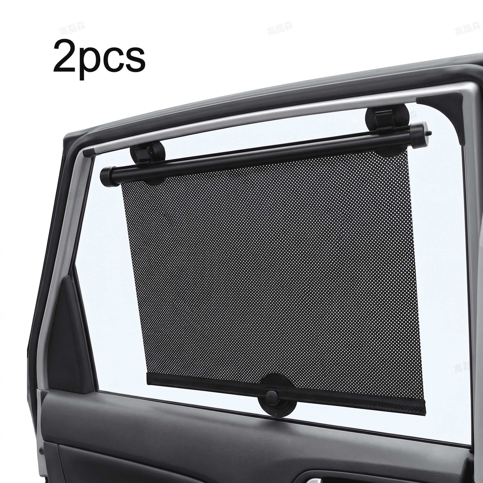 ROSEXIXI Car Window Shades 2 pcs 15x17 Inch Retractable Side Window Sun Shade Roller UV Protection Automotive Sunshades With Suction Cups Mesh Cover In Most Vehicles SUVs Sedans Minivans